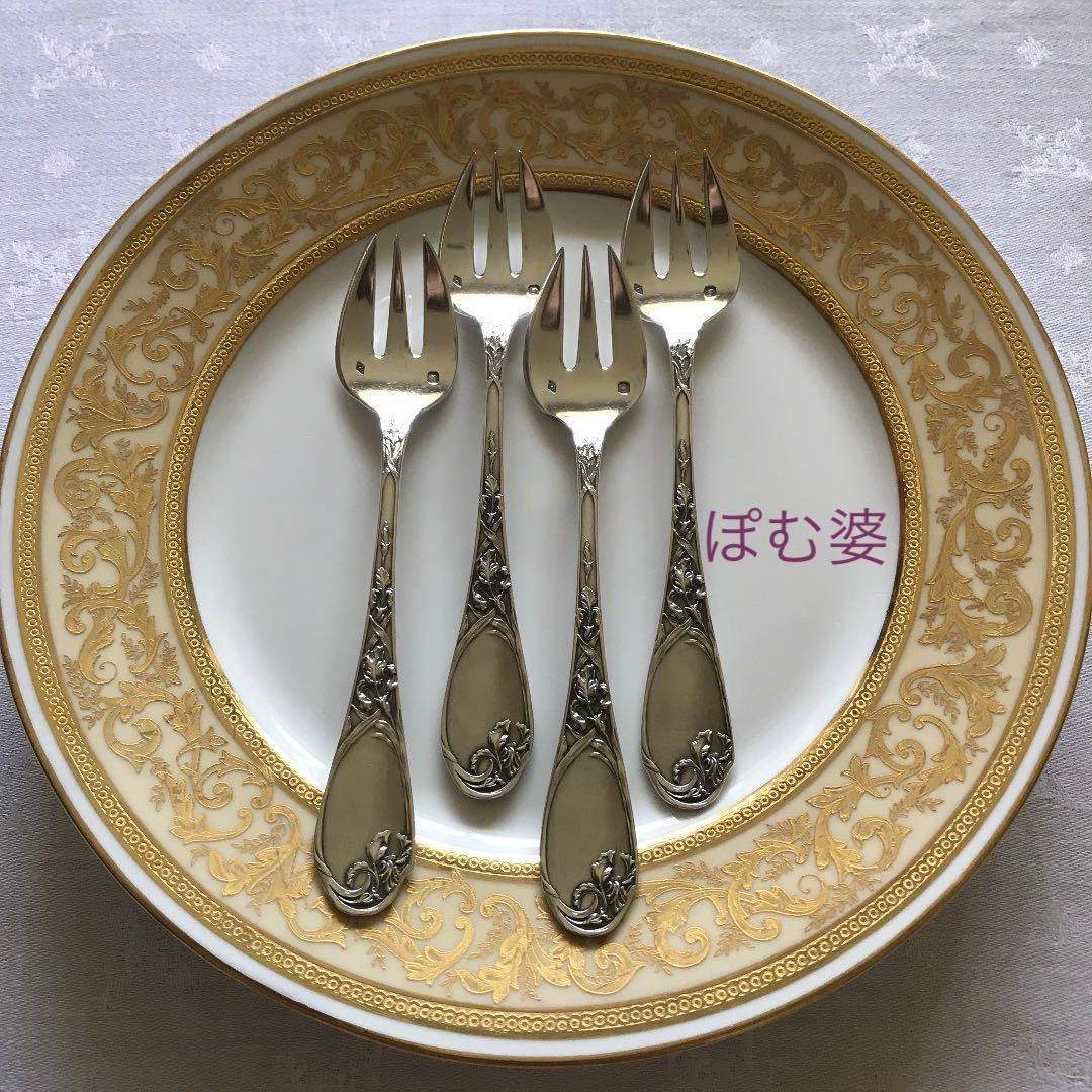 【ピュイフォルカ】 純銀 フォーク２本「アール・ヌーヴォーの華／アイリス」