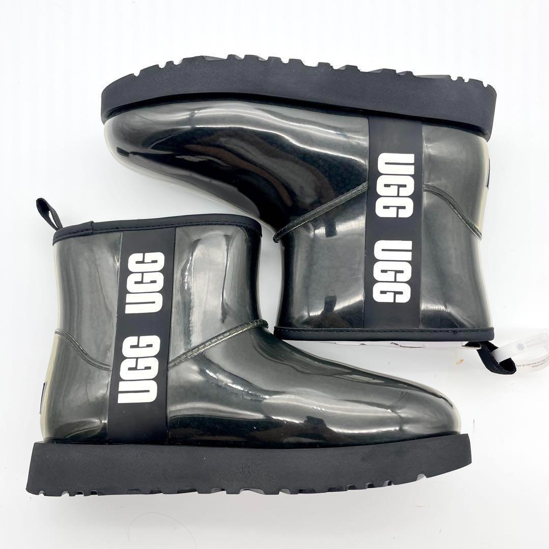 未使用・保管品★アグ　W クラシッククリアミニ　レインブーツ　黒　24cm