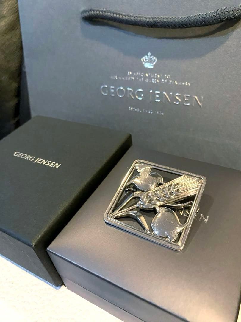 極美品  小鳥 麦 ブローチ #250 925 付属品完備