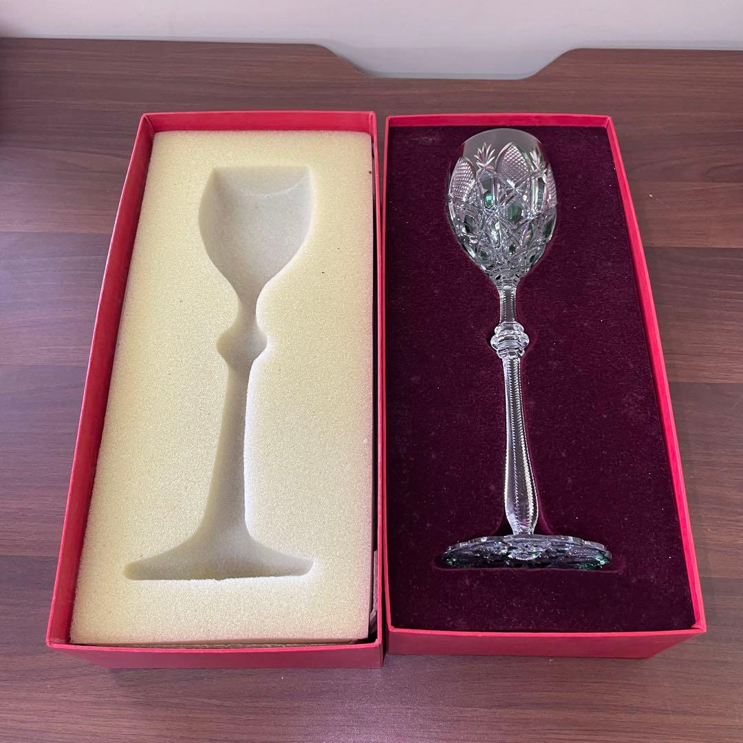 Baccarat バカラ ツァー グラス ワイングラス グリーン 27㎝ 箱付