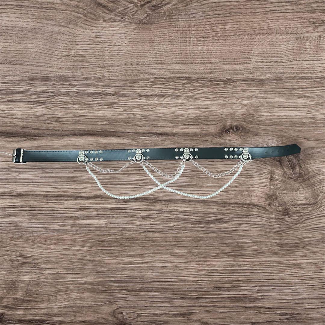 【未使用】PUTUMAYO パール付きベルト 黒