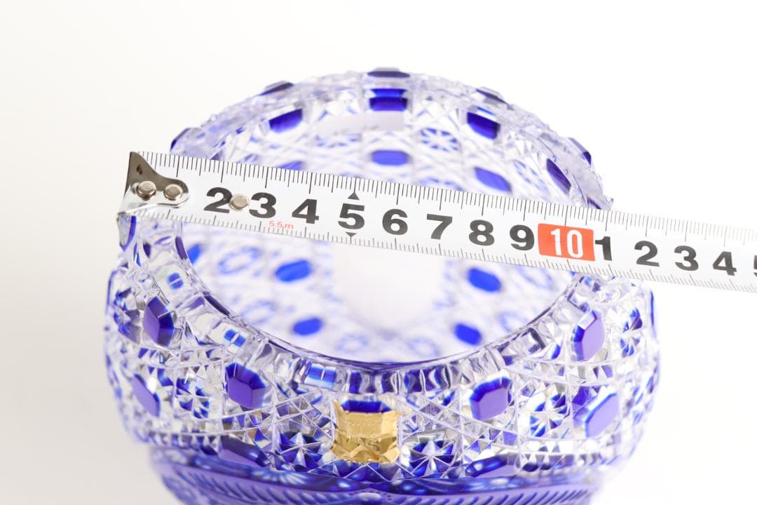 マイセン クリスタル アラビアンナイト 青ガラス Meissen 花瓶