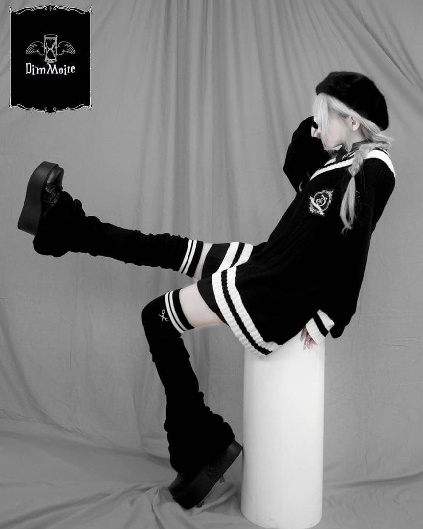 最終値下げ 新品未使用 dimmoire 学園ニーハイウォーマー ブラック 黒色