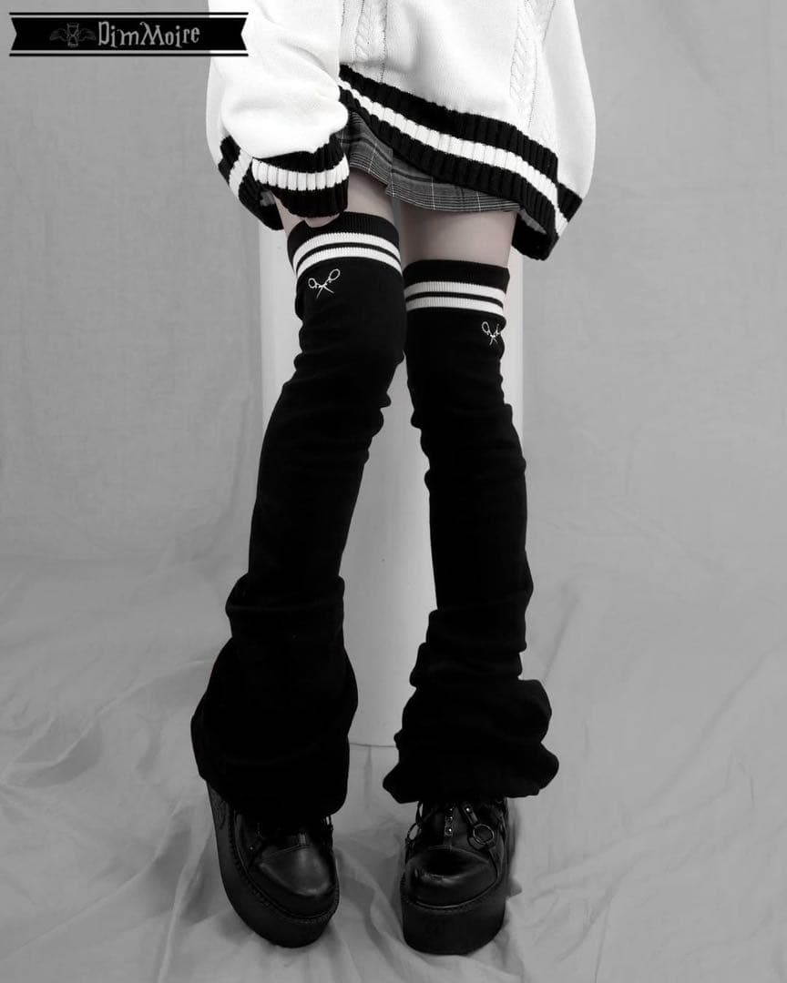 最終値下げ 新品未使用 dimmoire 学園ニーハイウォーマー ブラック 黒色