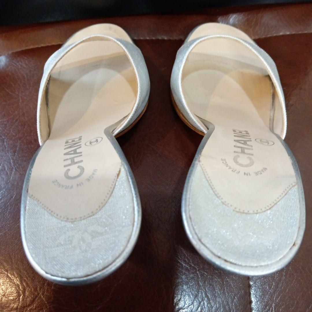 CHANEL ミュール 45002 シルバー 35