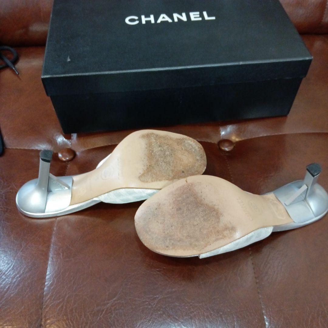 CHANEL ミュール 45002 シルバー 35