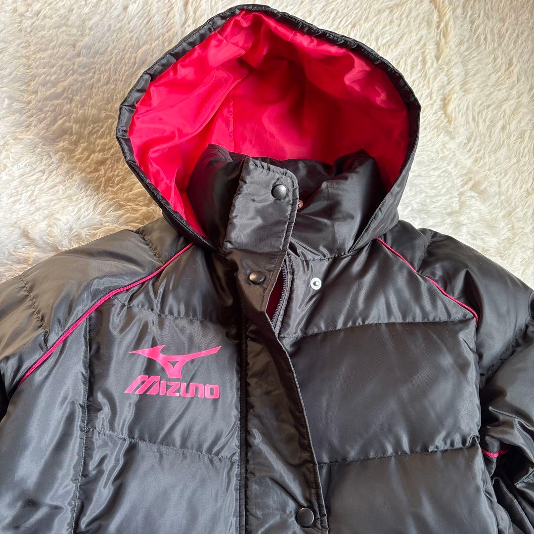 美品　MIZUNO ミズノ ベンチコート ダウン　ブラック　ピンク　レディースM
