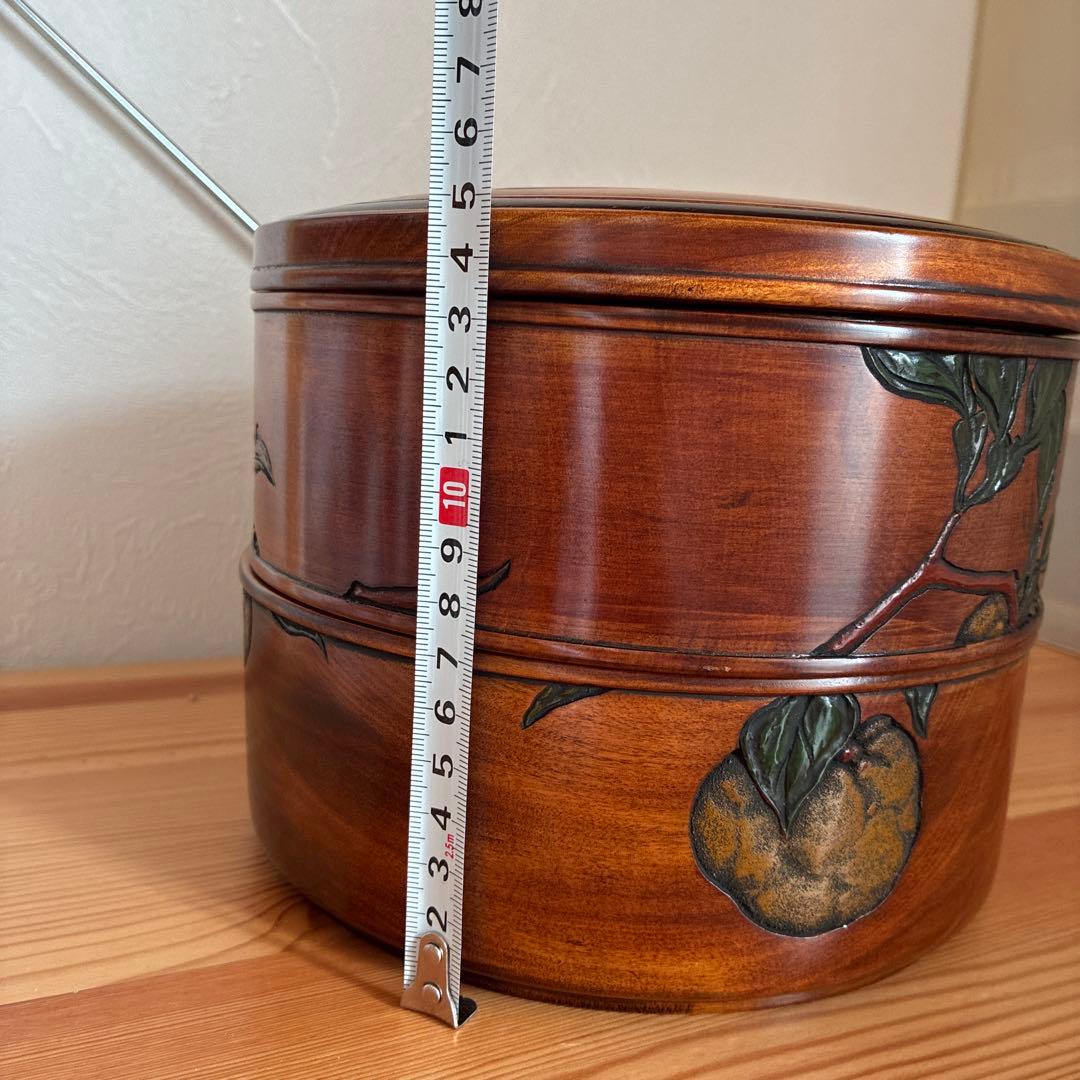 烏城彫　二段丸重　重箱　木の器　伝統工芸