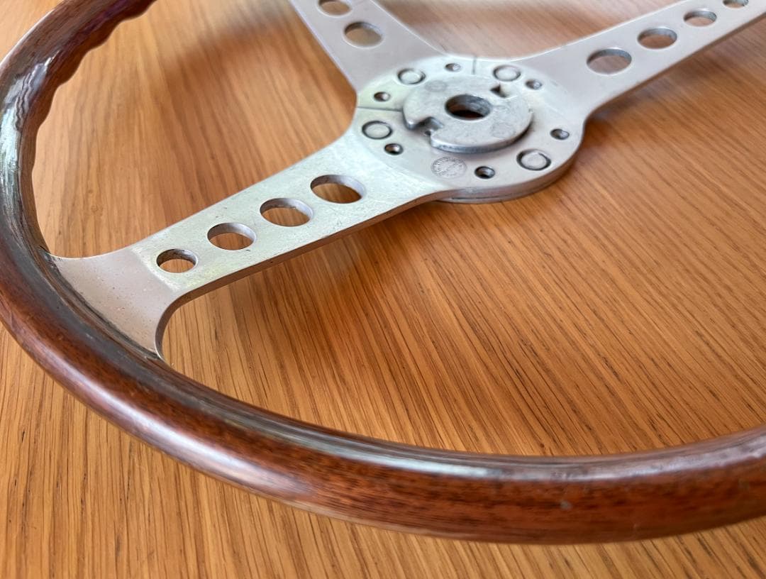 レスレストン　グランプリ　ウッドステアリング　390mm　カラー付き　当時もの