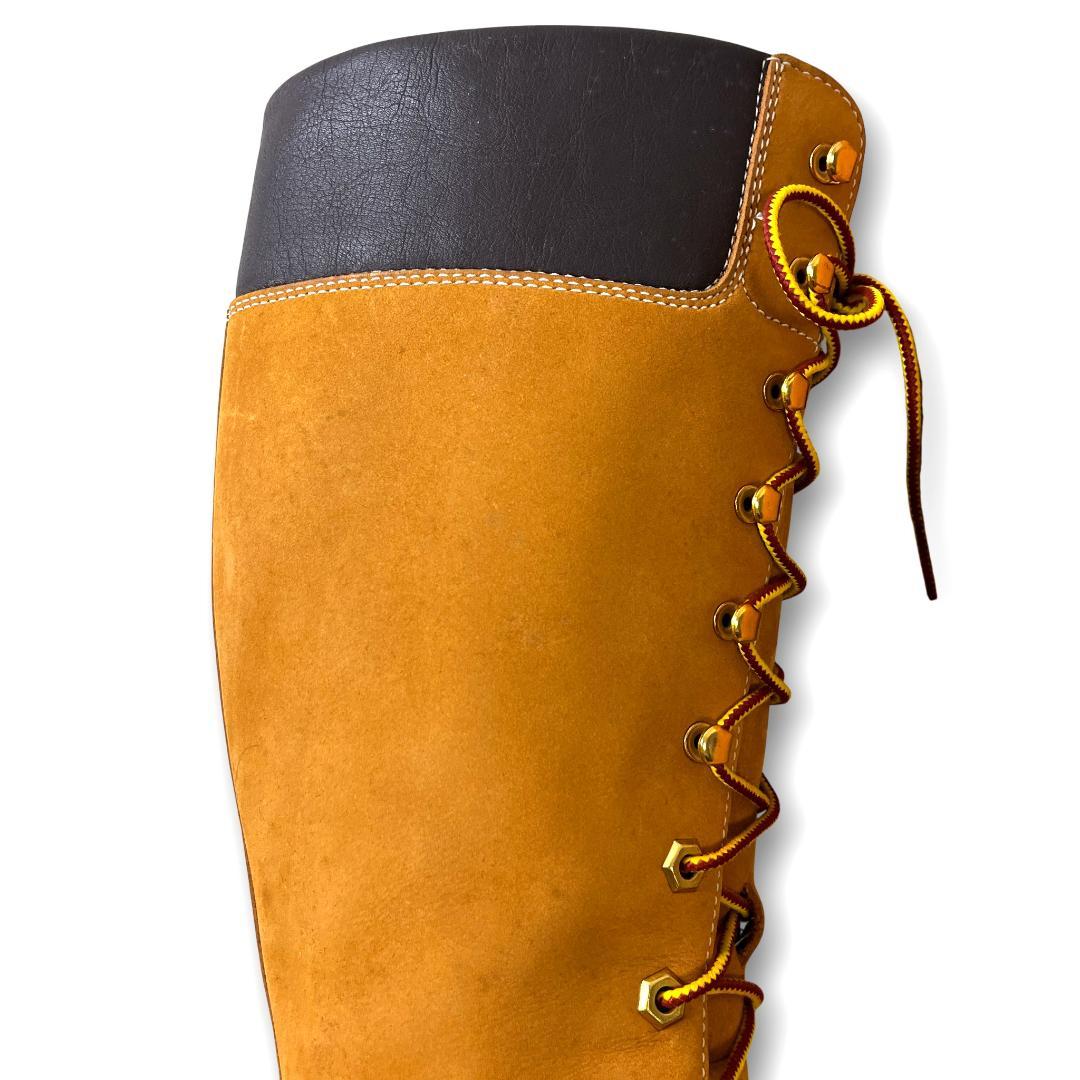 ティンバーランド 23.5cm ロングブーツ レースアップ イエローブーツ