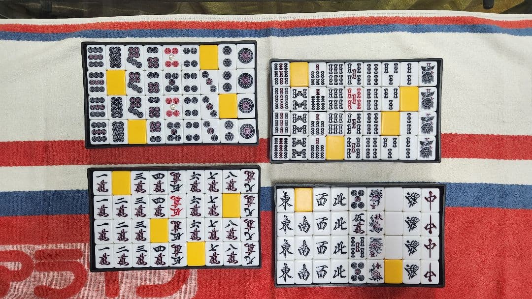 Ｌサイズ 特大 マージャンパイ 点棒 麻雀牌 一式 まーじゃんぱい Lサイズ