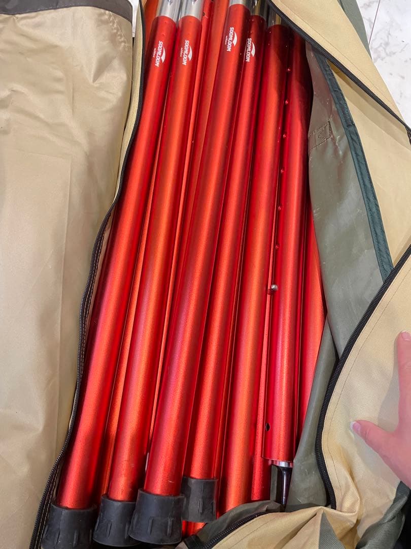 スームルームポール４本セット(ロープ、タープ、収納バッグはオマケです)