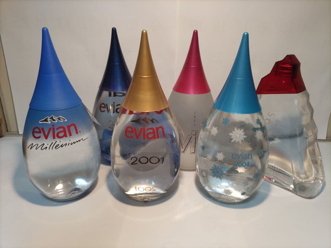 evian　エビアン イヤー ボトル 2000〜2005 6本セット／未開封