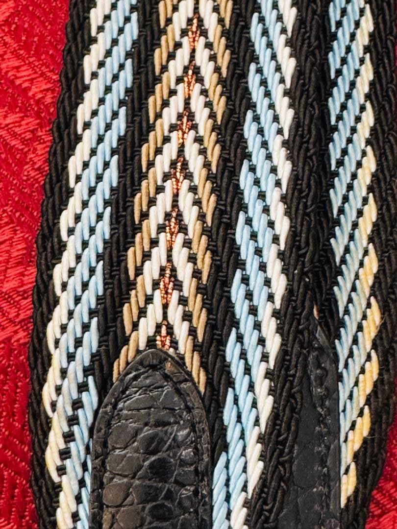 り*ん様 美品✨ADMJ　イタリアンテープショルダーストラップ　黒×ブルー　通常