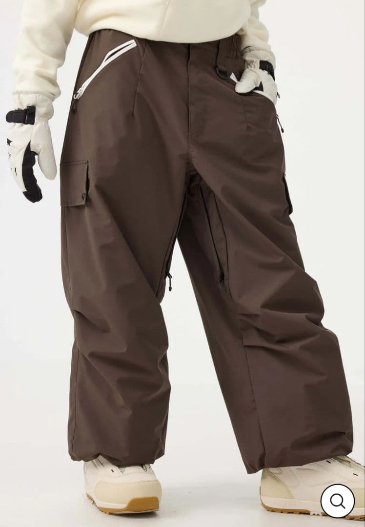 GSOU レディース コーヒー バギー 耐摩耗性 防水 スノーパンツ