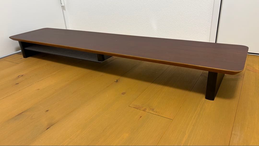 【中古】amesoba　デスクシェルフ　ダークウォールナット×ブラック