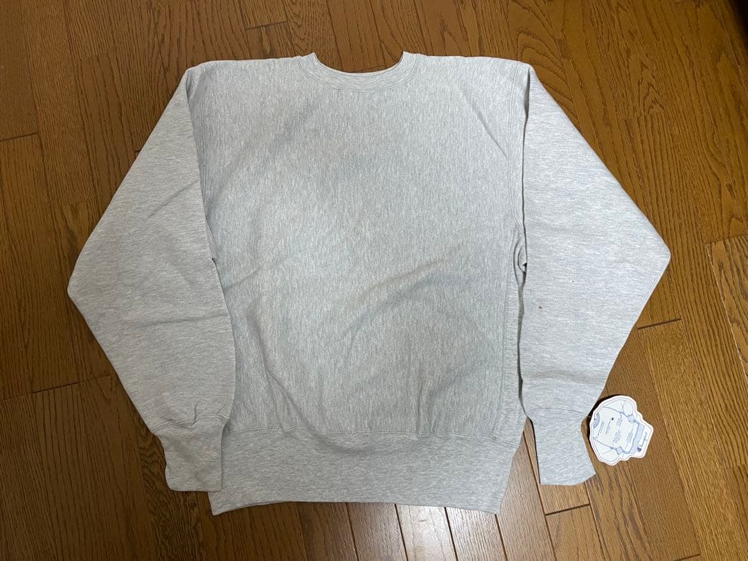 90s チャンピオンUSA製リバースウィーブ　グレー無地　目無し　タグ付き　XL