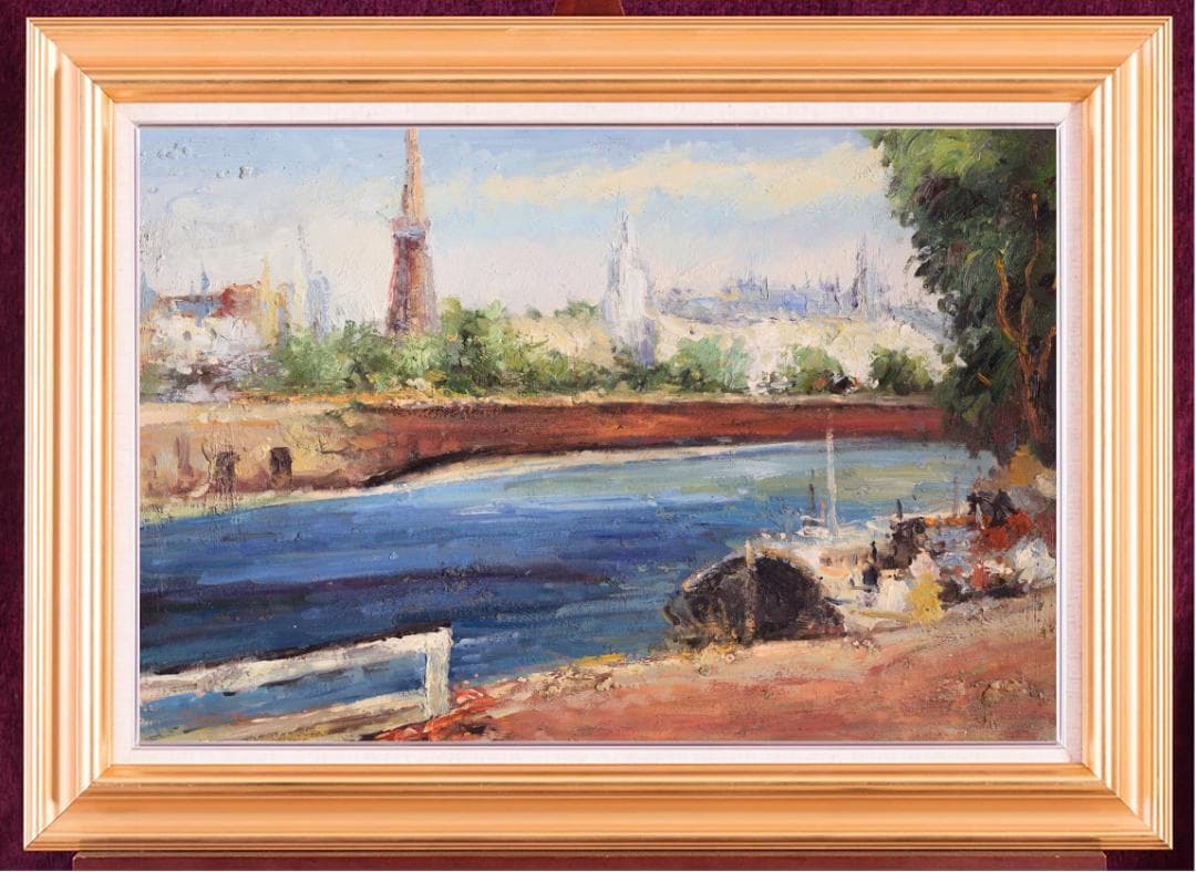 未使用高級ゴールド額付★手書き油絵★外寸約880×660mm 玄関やリビングに7