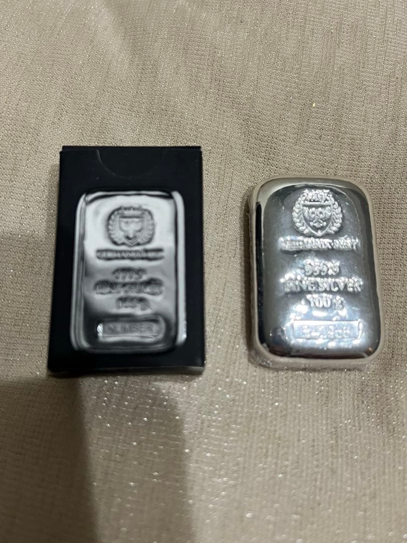 ポーランド ゲルマニア 純銀100g キャスト バー