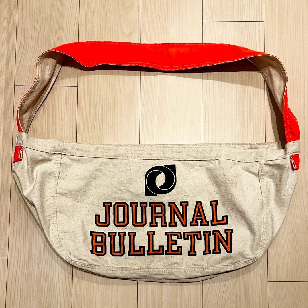 60s〜70s 両面プリント 染み込み ニュースペーパー バッグ 古着