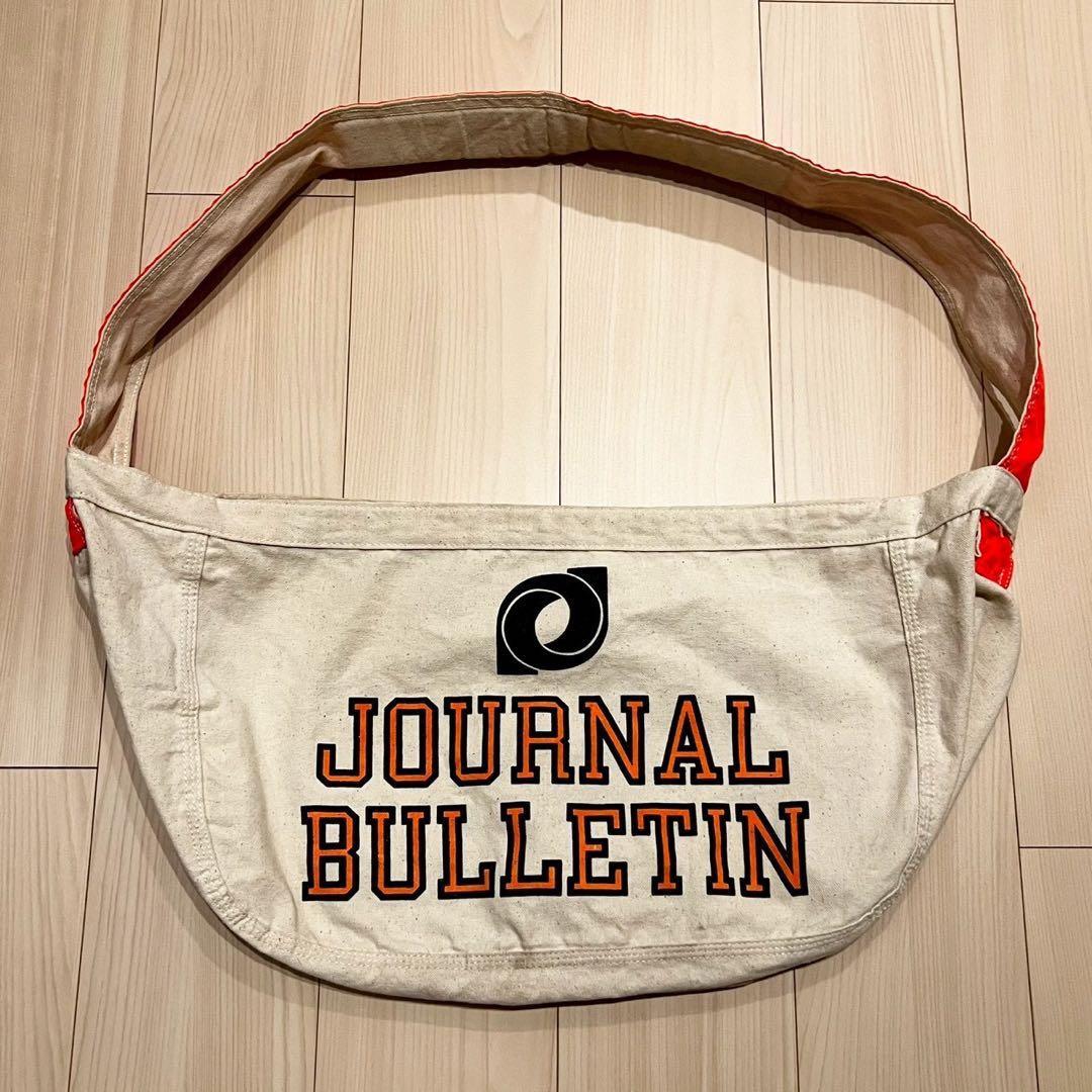 60s〜70s 両面プリント 染み込み ニュースペーパー バッグ 古着