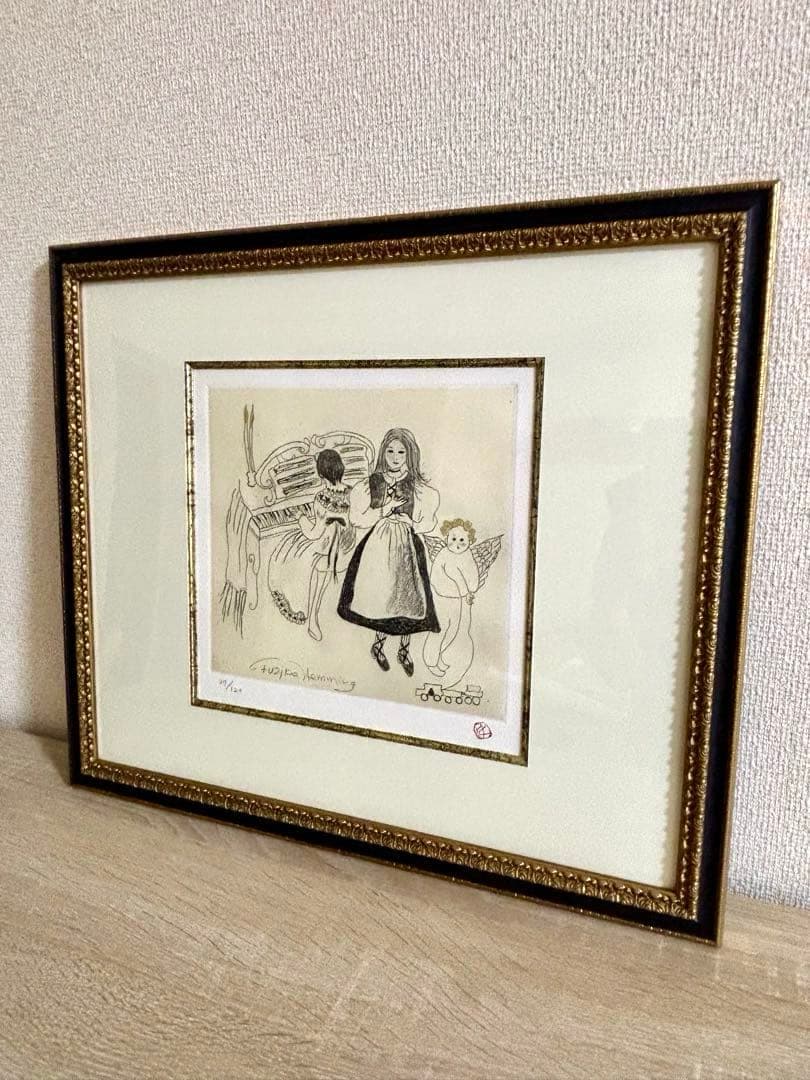 【フジ子・ヘミング 】 サロンコンサート 銅版画(真作) フレームあり