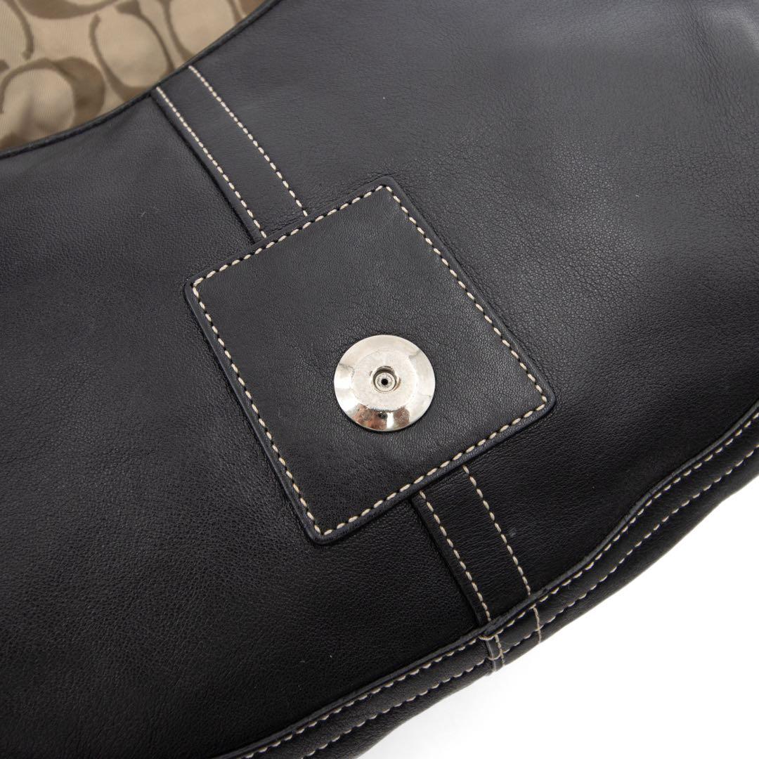 A076【美品】COACH／コーチ　ソーホー　ハンドバッグ　レザー　ブラック