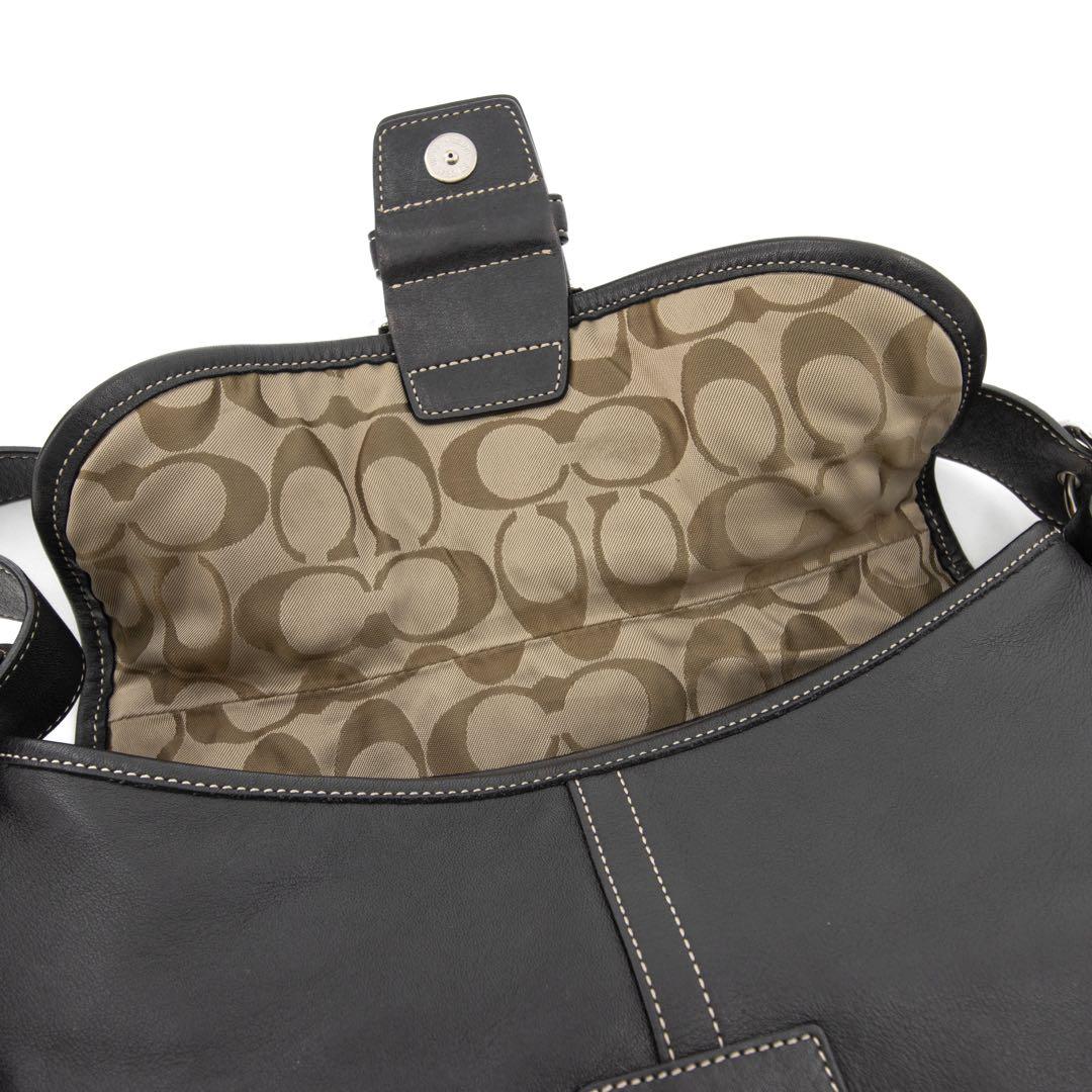 A076【美品】COACH／コーチ　ソーホー　ハンドバッグ　レザー　ブラック