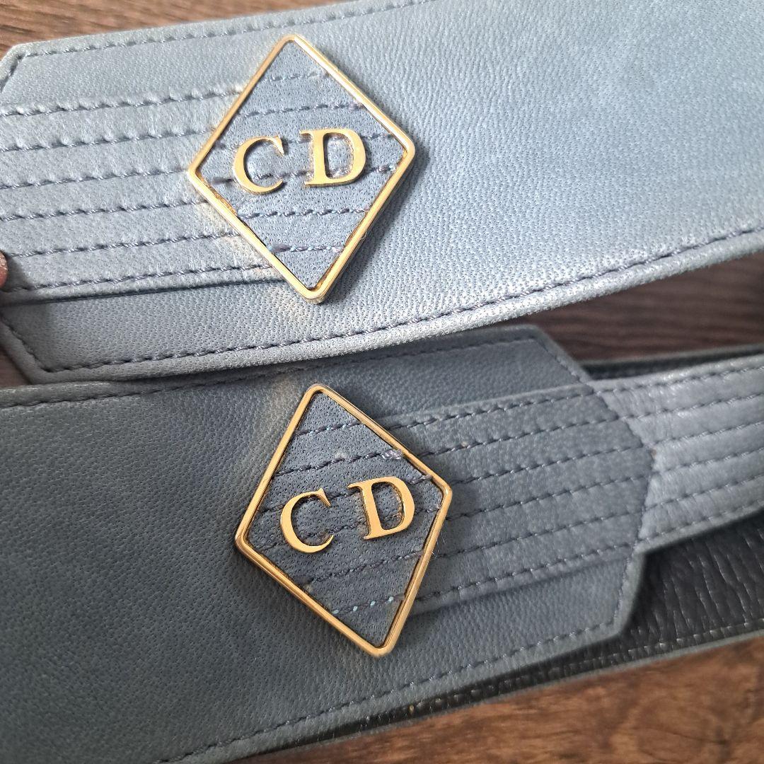 Christian Dior グレー レザー ベルト