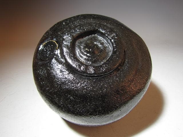 楽吉左衛門 十四代 覚入 黒「涼風」共箱 即中斎花押 k561