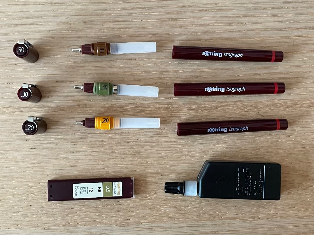 Rotring 製図ペン3本 旧Tikky カレッジセット