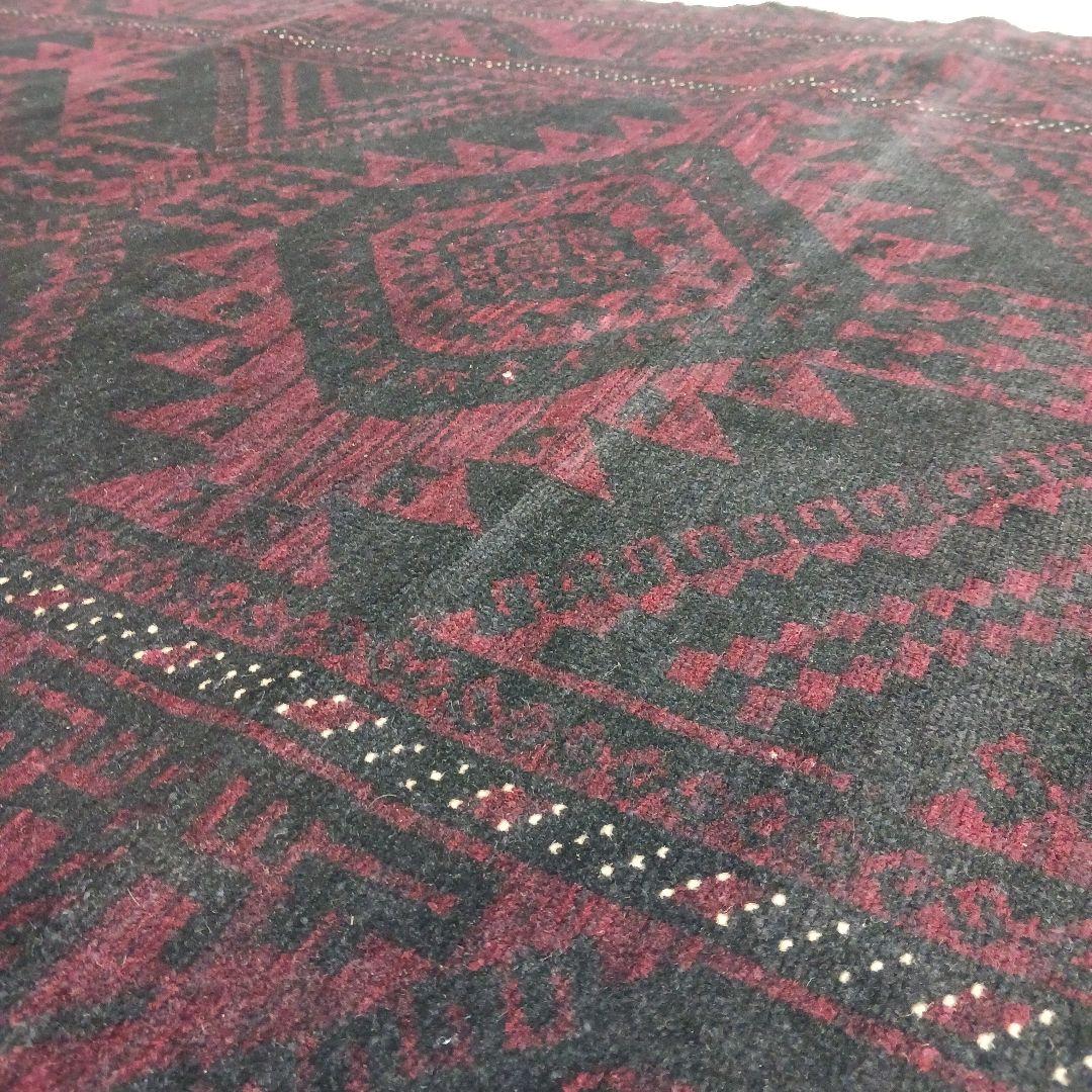 Y2477 トライバルラグ バルーチ 手織り ウール100% 絨毯