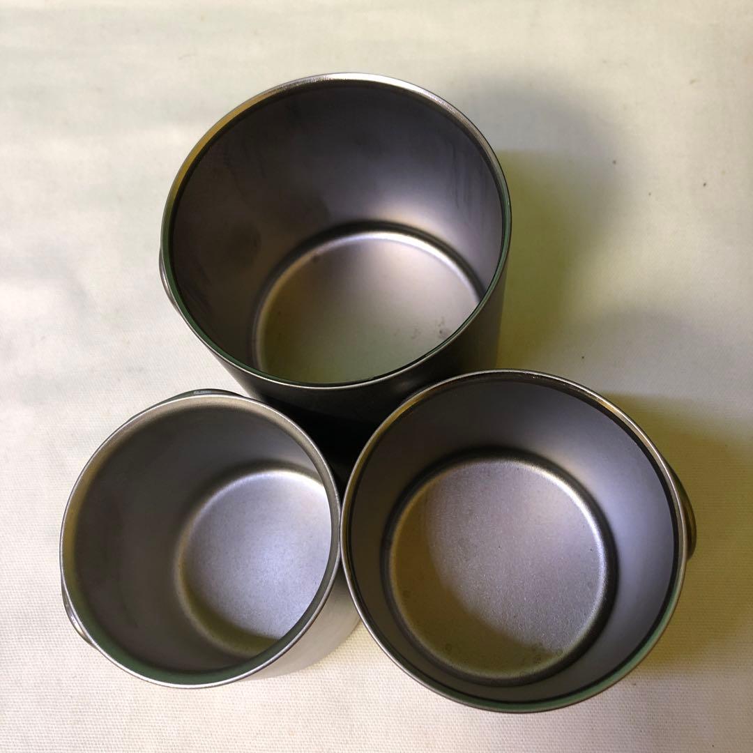 た42● peak チタン製マグカップ3個セット