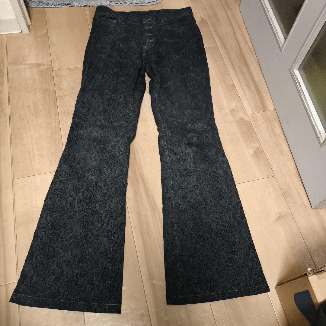 TORNADO MART パイソン柄 ジャガード フレアパンツ ベルボトム M