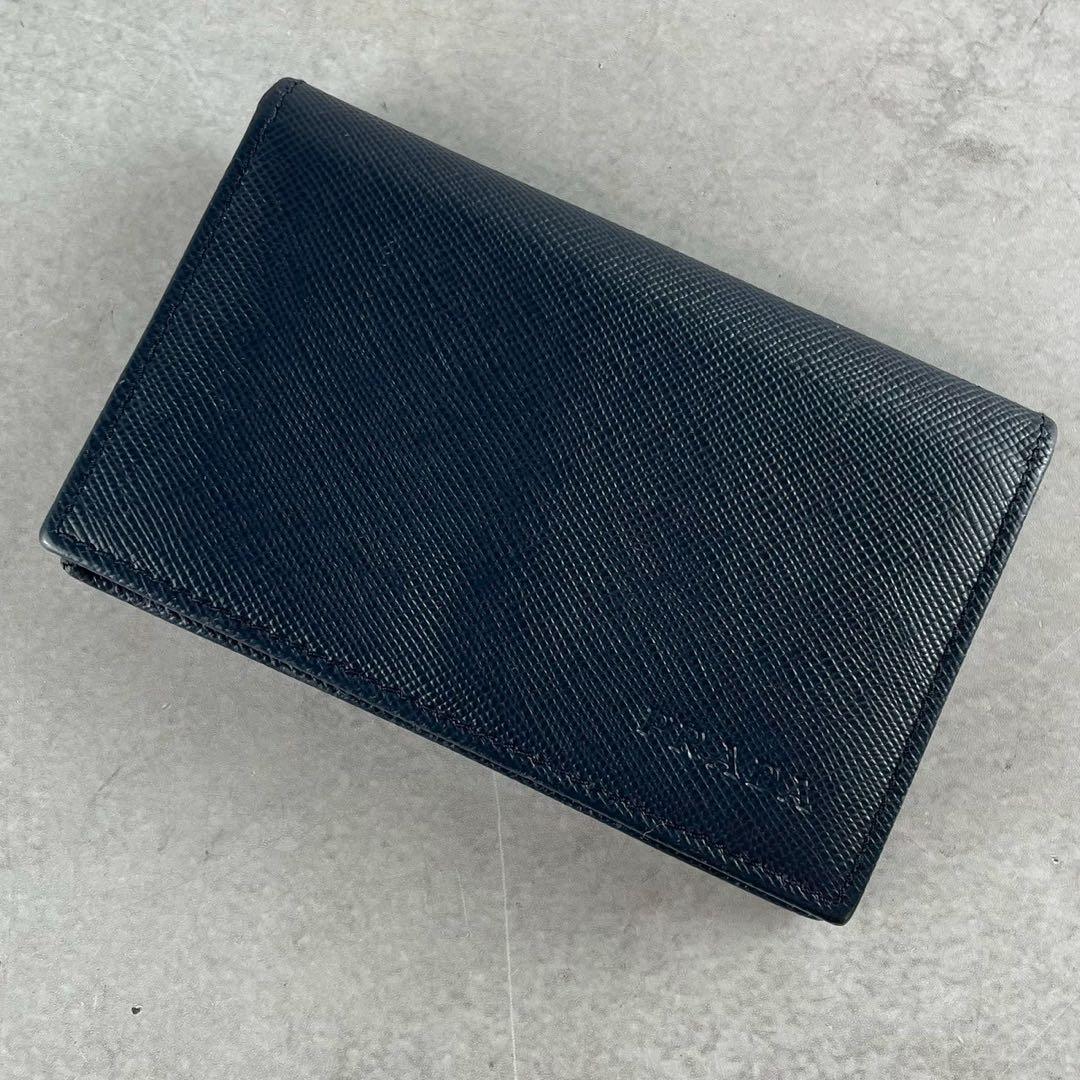 極美品 現行品⭐️PRADA カードケース 名刺入れ サフィアーノレザー 紺色