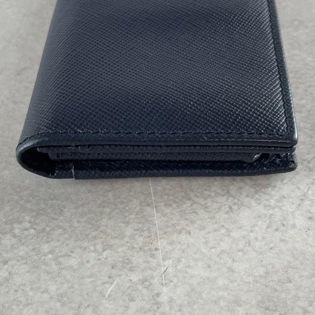 極美品 現行品⭐️PRADA カードケース 名刺入れ サフィアーノレザー 紺色
