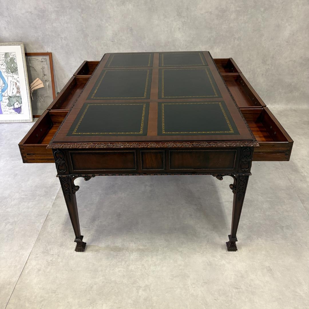 アンティーク デスク レザートップ 英国クラシック 木製