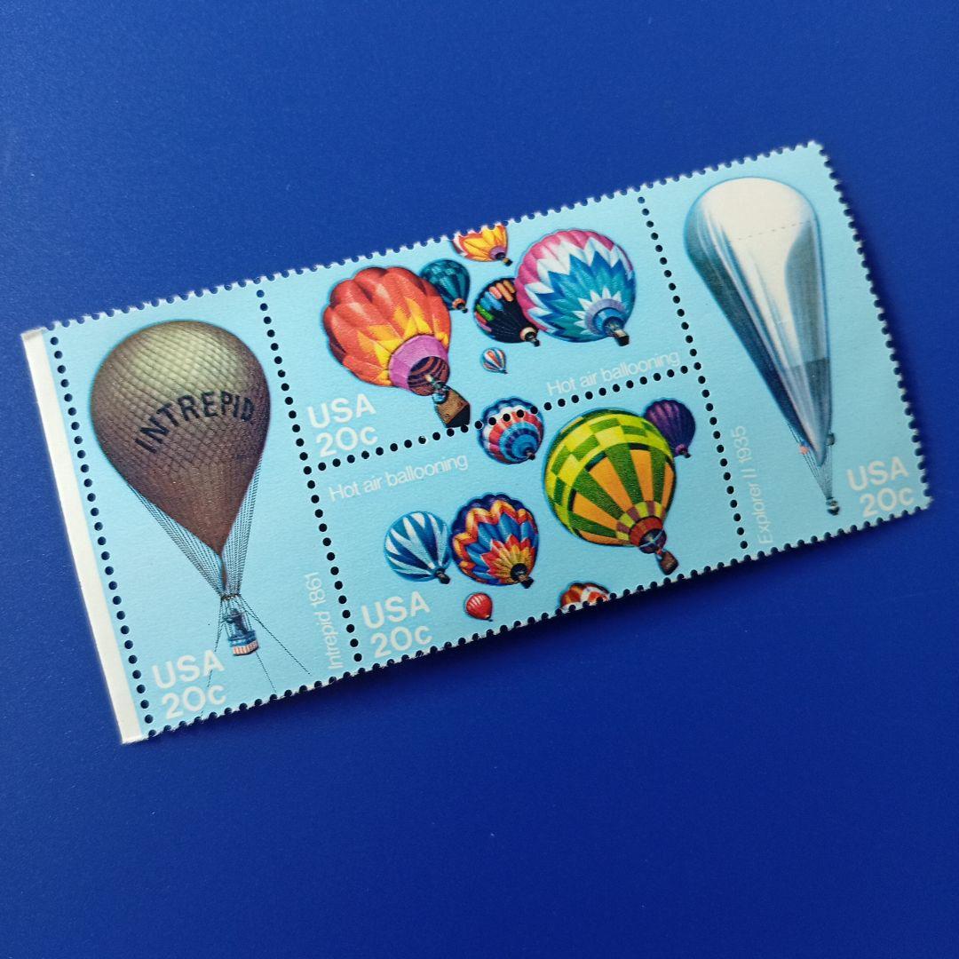 3624 外国切手 アメリカ 1983年 熱気球 4種連刷