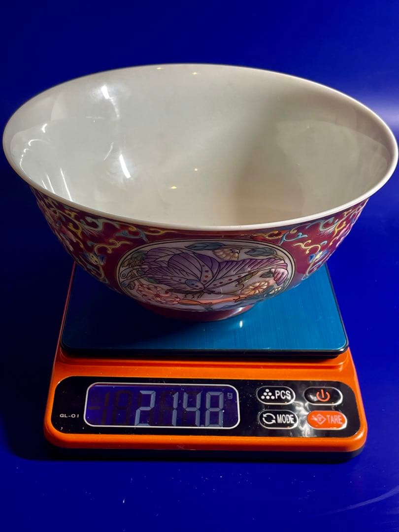 中国古美術 唐物旧蔵 大清雍正年御製粉彩　官窯双蝶茶碗　開運中国骨董 大珍品希少