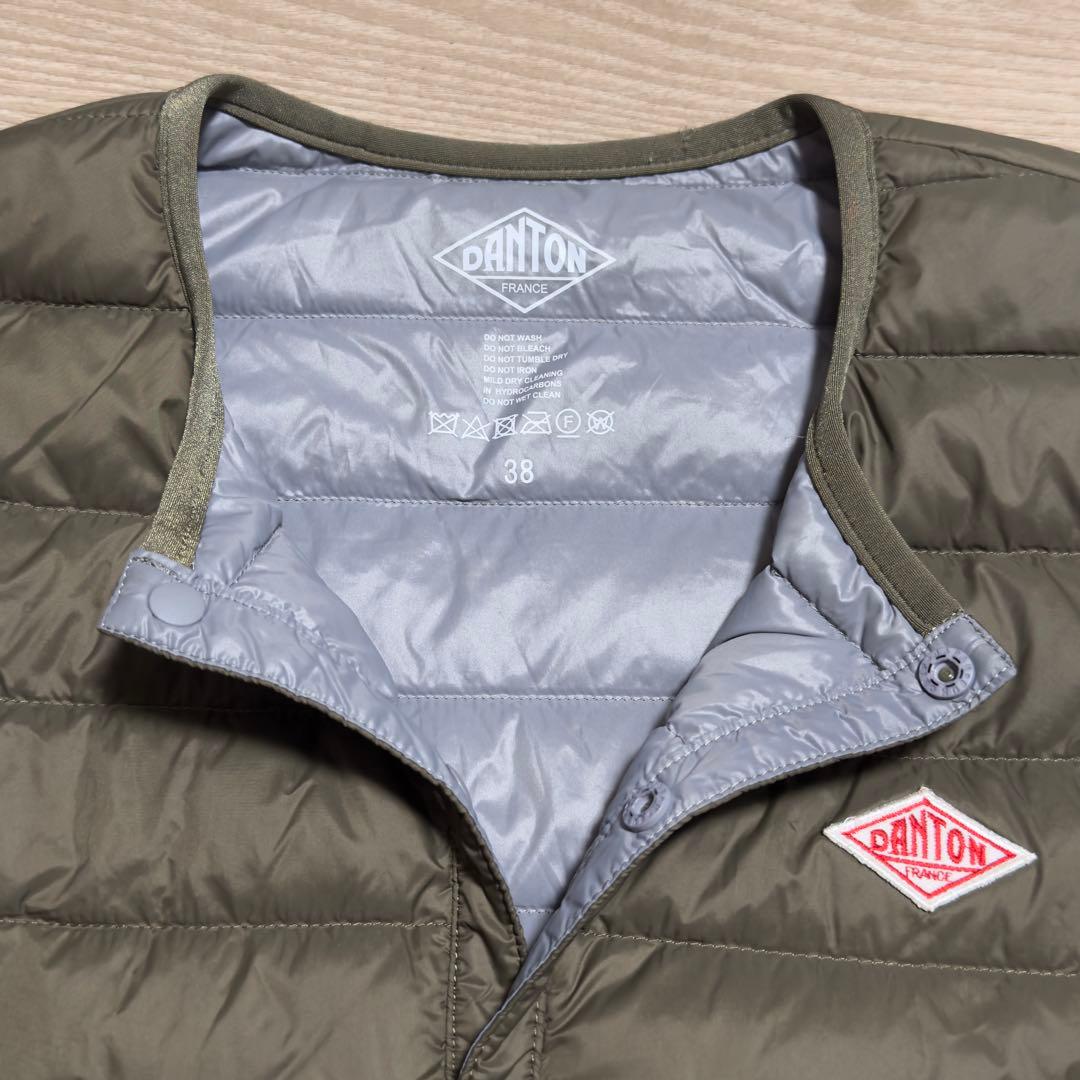 DANTON インナーダウンジャケット サイズ38 オリーブ