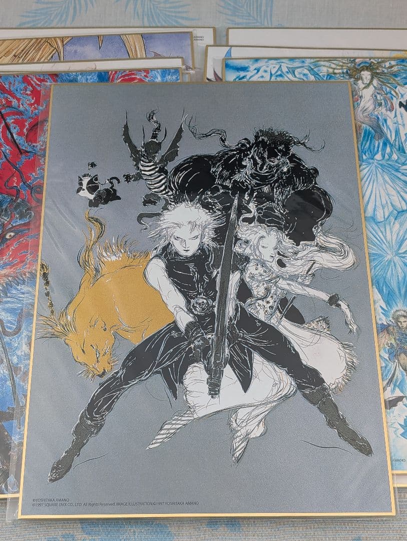 天野喜孝 ファイナルファンタジー等 A4色紙+バインダーまとめ売り