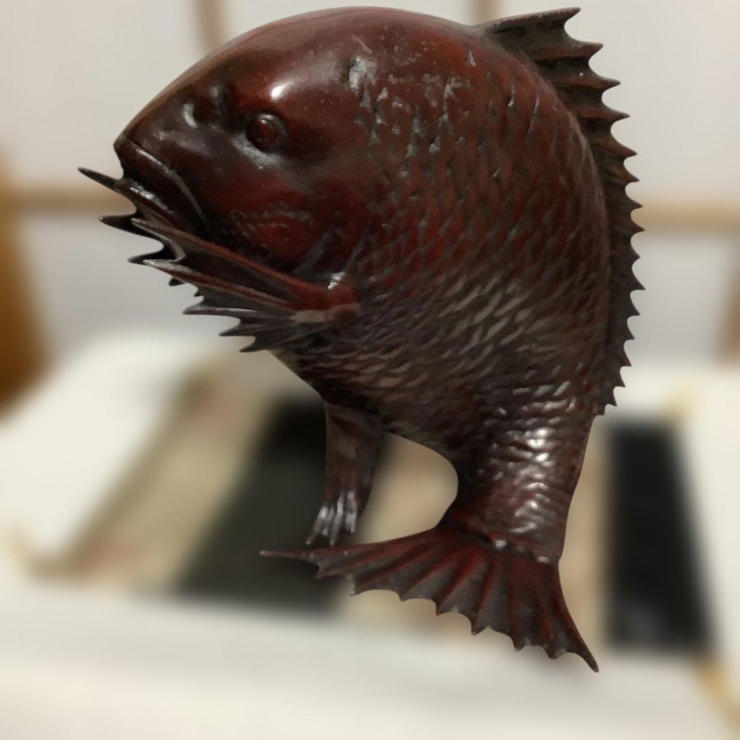 大ぶり‼️#鋳物　#鯛　置物　#縁起物 #金運　#運気