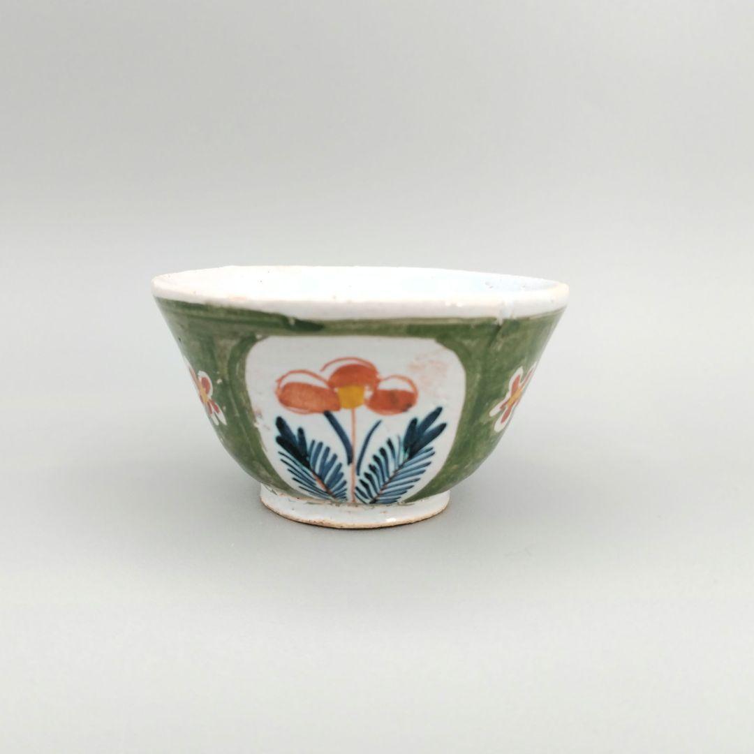 デルフト 色絵花文盃 18世紀