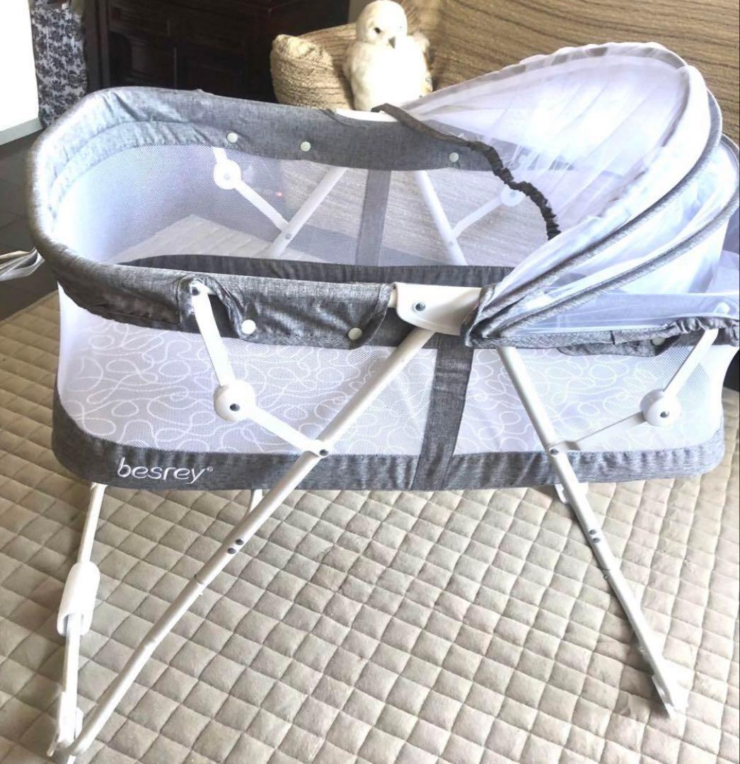 besrey ベビーベッド 3way折りたたみベッド　シーツ付き
