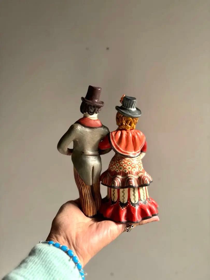 872 フランス パリ 蚤の市購入 可愛いディムコヴォ人形 ロシア 伝統工芸