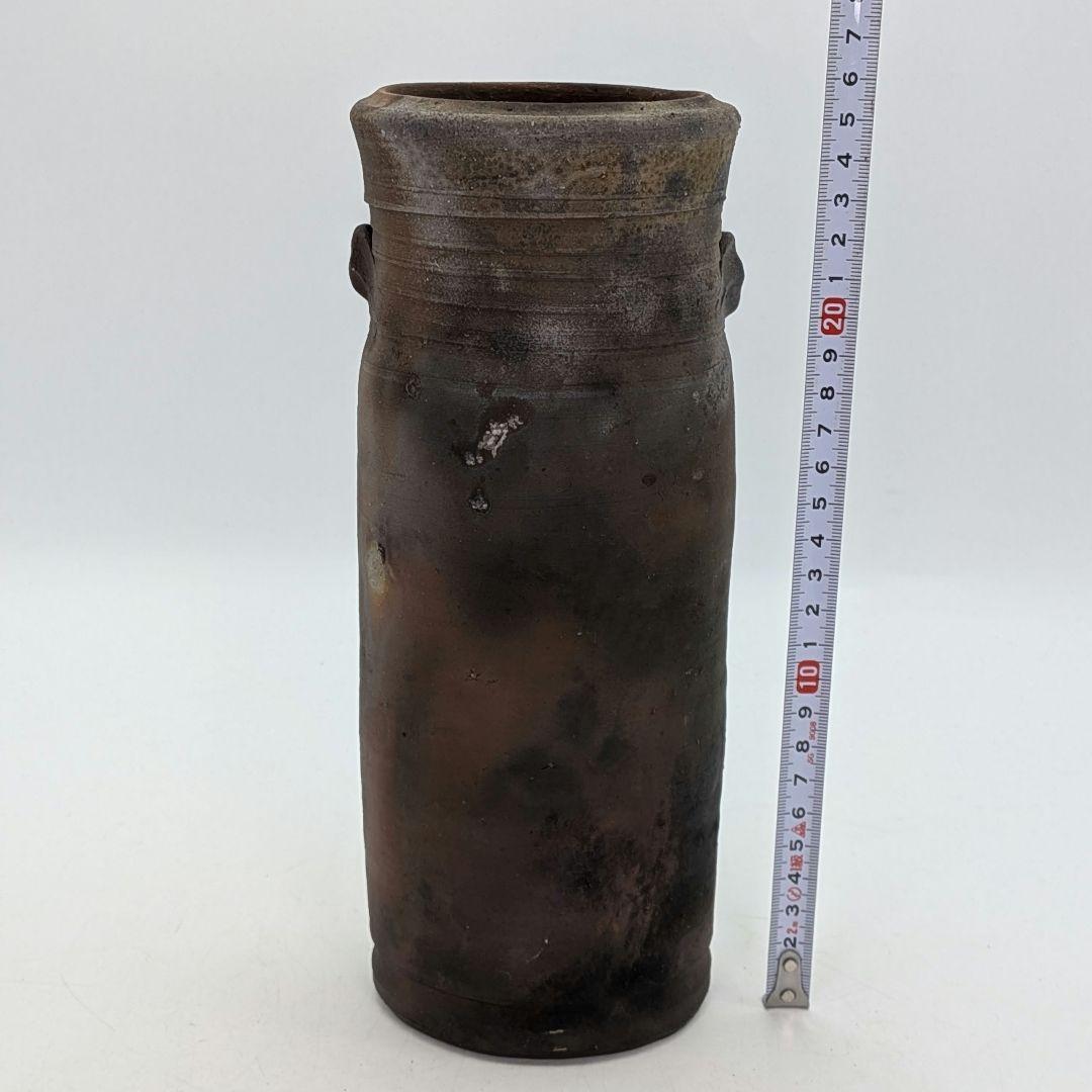 人間国宝 藤原雄 備前焼 桟切花生 用心箱 花入 花器 フラワーベース 花瓶