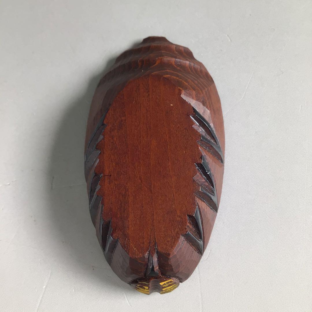 Ｒ６６１　香合　『海田雅孝作』『木彫』『蝉セミ香合』　共箱　茶道具　木工芸