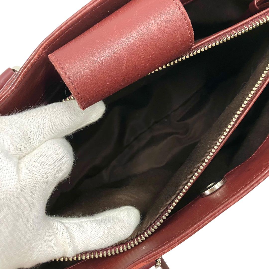 【美品・上質】オールドコーチ レザー ハンドバッグ バーガンディ（赤茶）