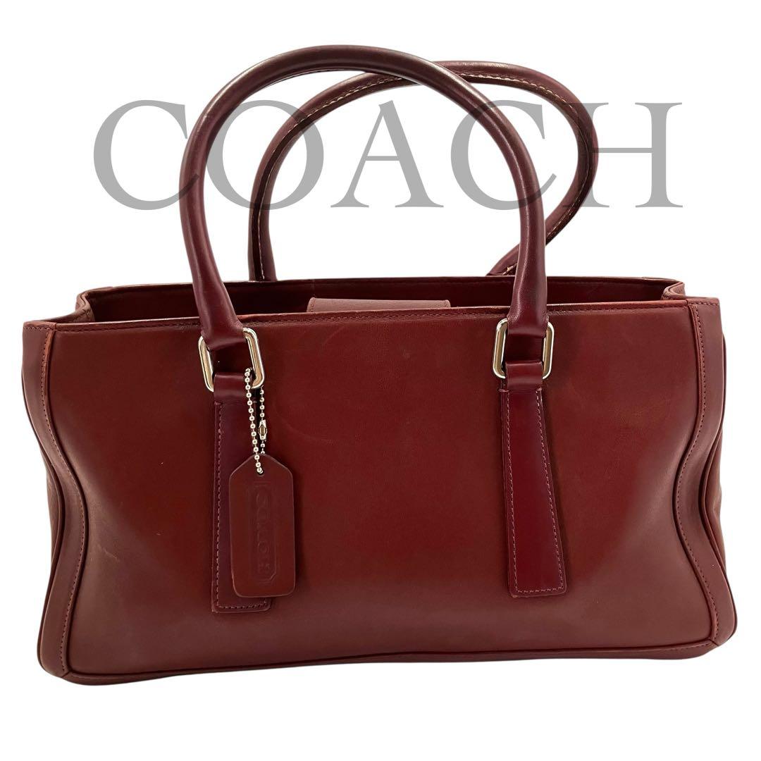 【美品・上質】オールドコーチ レザー ハンドバッグ バーガンディ（赤茶）