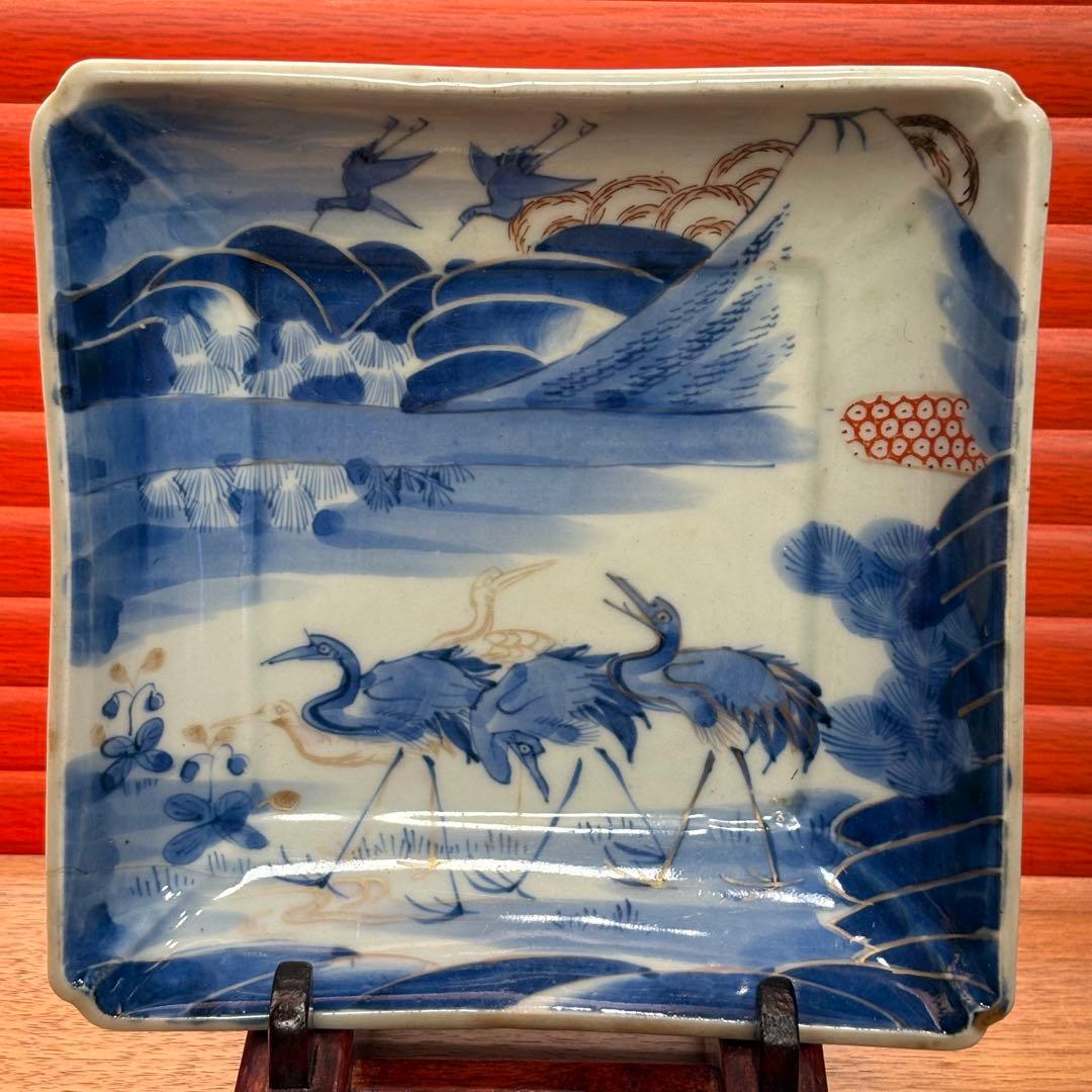 江戸時代　古伊万里　富士山　角皿